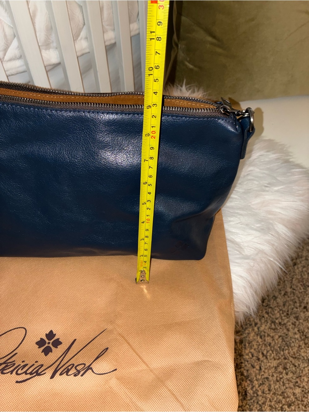 Like New Patricia Nash Classic Navy Leather Cross body Bag - Picture 8 of 16